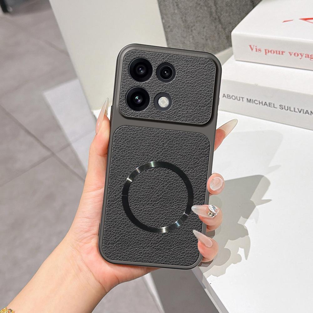 For OPPO Reno16 Pro 5G Global Lambskin Series Magnetic Skin Feel Phone Case(Black)