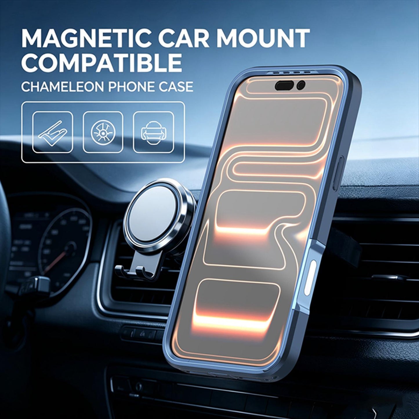 For iPhone 18 Pro Silicone Magnetic Anti-drop Protective Phone Case with 360 Rotating Holder(Blue)