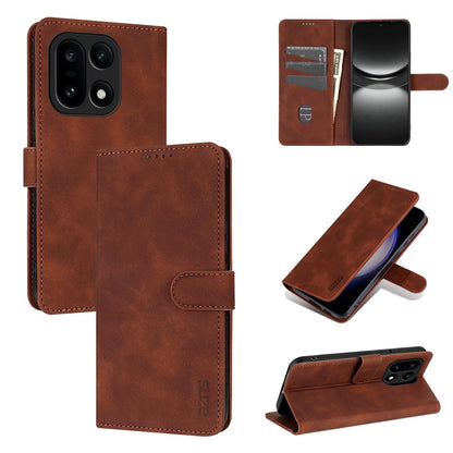 For OnePlus 15 AZNS Skin Feel Calf Texture Flip Leather Phone Case(Brown)