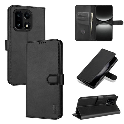 For OnePlus 15 AZNS Skin Feel Calf Texture Flip Leather Phone Case(Black)
