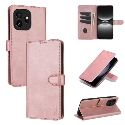 For OnePlus 15T AZNS Skin Feel Calf Texture Flip Leather Phone Case(Rose Gold)