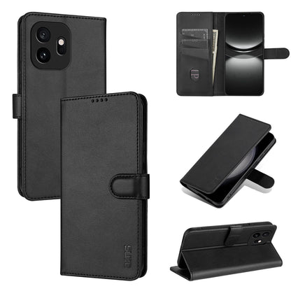 For OnePlus 15T AZNS Skin Feel Calf Texture Flip Leather Phone Case(Black)