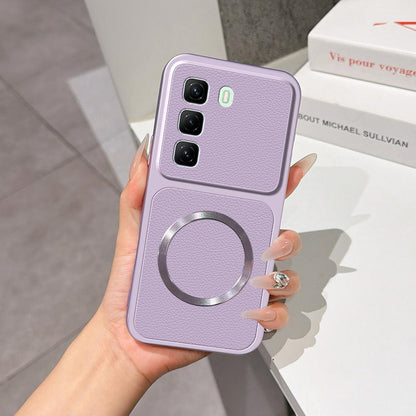 For Infinix Hot 50 5G Lambskin Series Magnetic Skin Feel Phone Case(Purple)