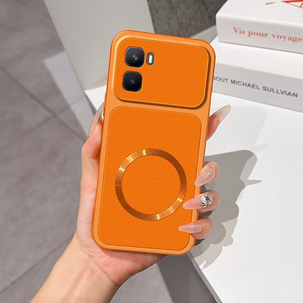 For Infinix GT 50 Pro 5G Lambskin Series Magnetic Skin Feel Phone Case(Orange)
