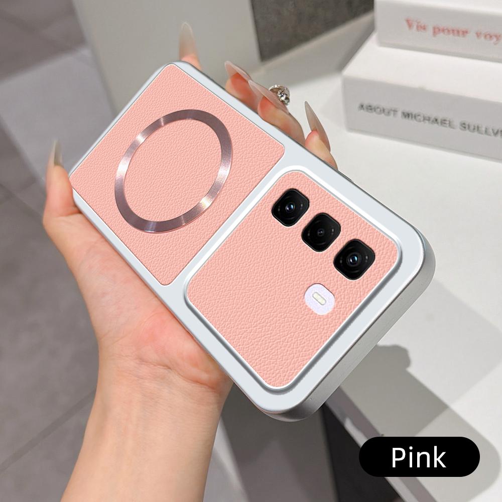 For Infinix Hot 50 Pro+ 4G Lambskin Series Magnetic Skin Feel Phone Case(Pink)