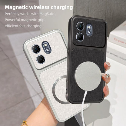 For Infinix Hot 50i 4G Lambskin Series Magnetic Skin Feel Phone Case(Silver)
