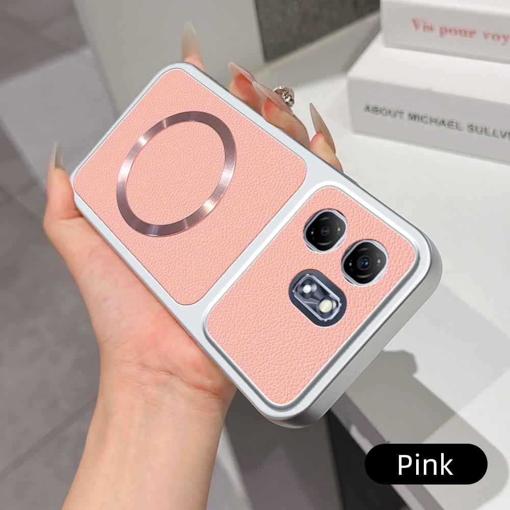 For Infinix Hot 50i 4G Lambskin Series Magnetic Skin Feel Phone Case(Pink)