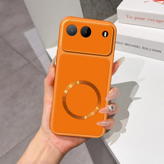 For Infinix Hot 60i 5G Lambskin Series Magnetic Skin Feel Phone Case(Orange)