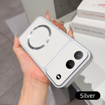 For Infinix Hot 60i 5G Lambskin Series Magnetic Skin Feel Phone Case(Silver)