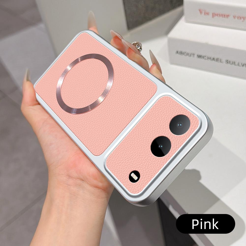 For Infinix Hot 60i 5G Lambskin Series Magnetic Skin Feel Phone Case(Pink)