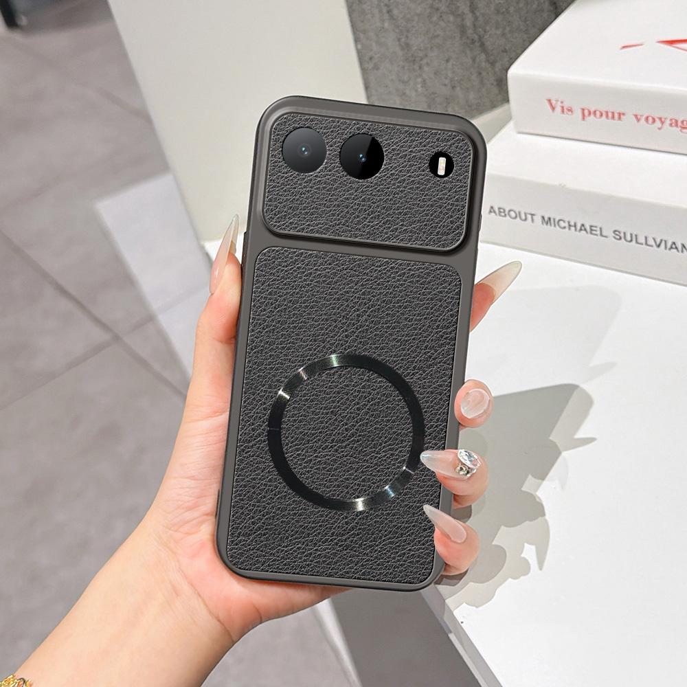 For Infinix Hot 60i 5G Lambskin Series Magnetic Skin Feel Phone Case(Black)