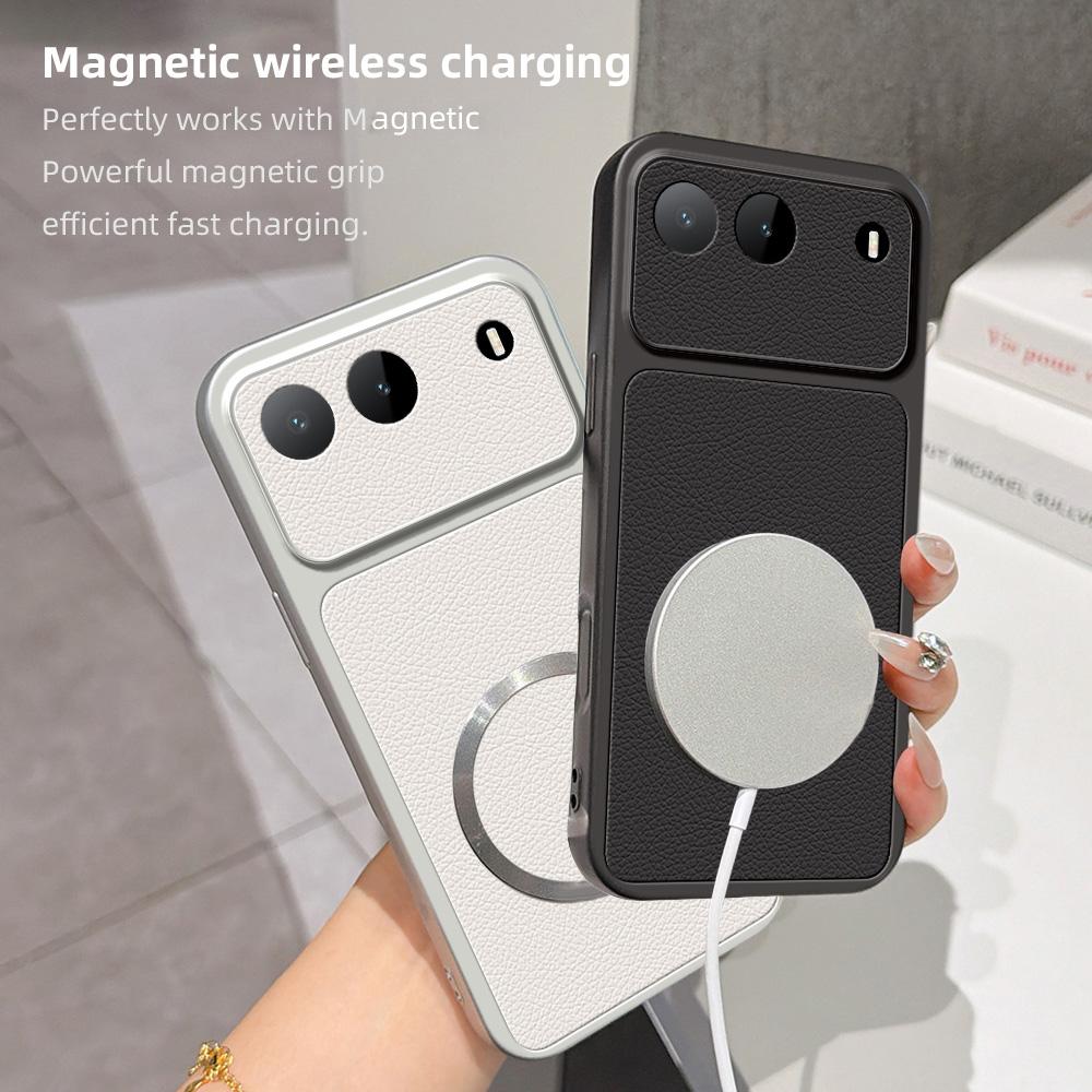 For Infinix Hot 60i 5G Lambskin Series Magnetic Skin Feel Phone Case(Black)