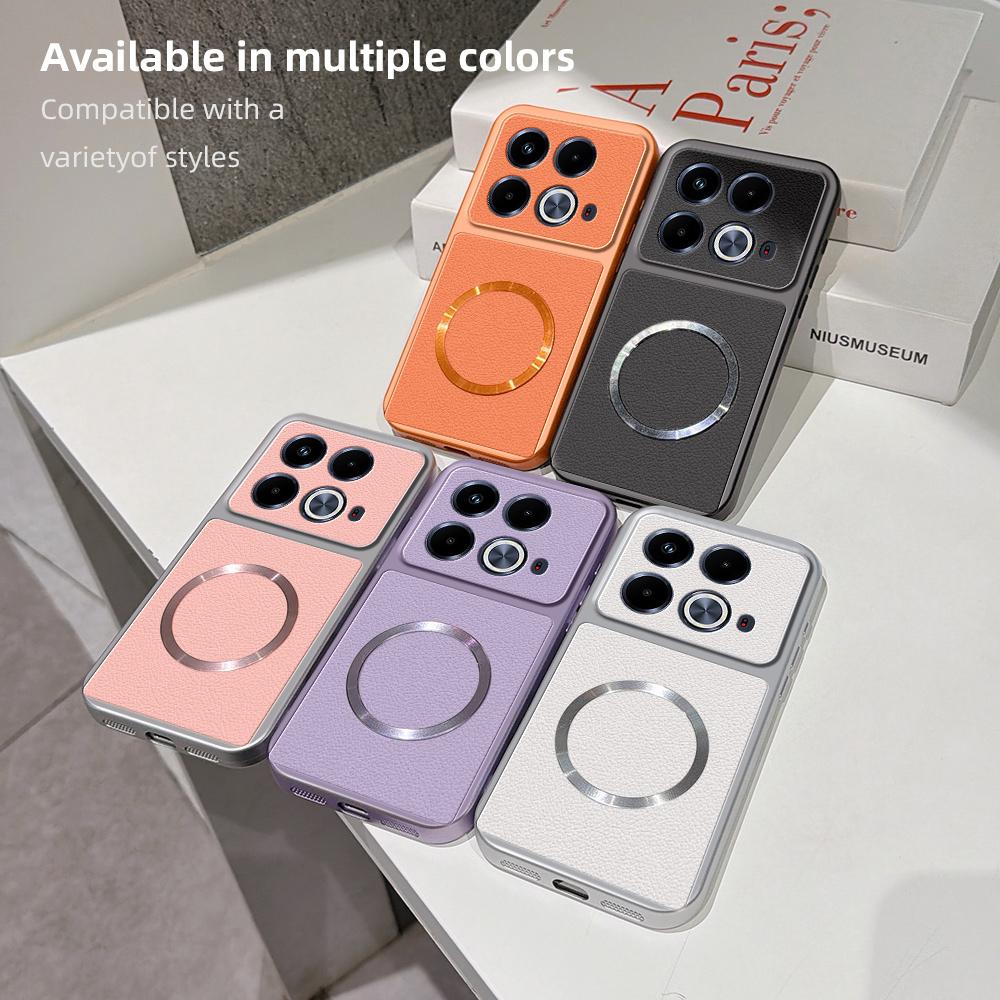 For Infinix Note 40 4G Lambskin Series Magnetic Skin Feel Phone Case(Silver)