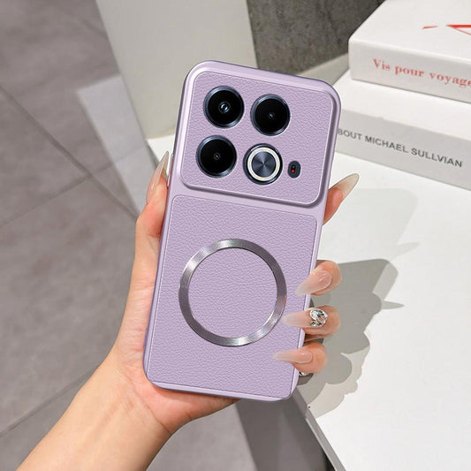 For Infinix Note 40 4G Lambskin Series Magnetic Skin Feel Phone Case(Purple)