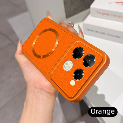 For Infinix Note 40 Pro 4G Lambskin Series Magnetic Skin Feel Phone Case(Orange)