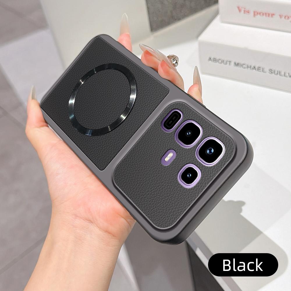 For Infinix Note 50 Pro 4G Lambskin Series Magnetic Skin Feel Phone Case(Black)
