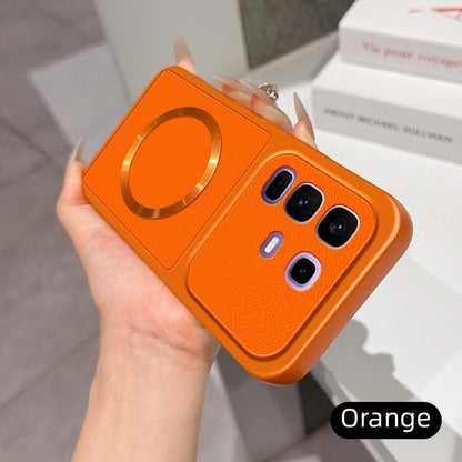 For Infinix Note 50 Pro+ 5G Lambskin Series Magnetic Skin Feel Phone Case(Orange)