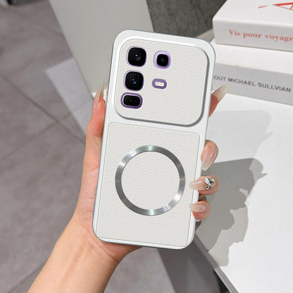 For Infinix Note 50 Pro+ 5G Lambskin Series Magnetic Skin Feel Phone Case(Silver)