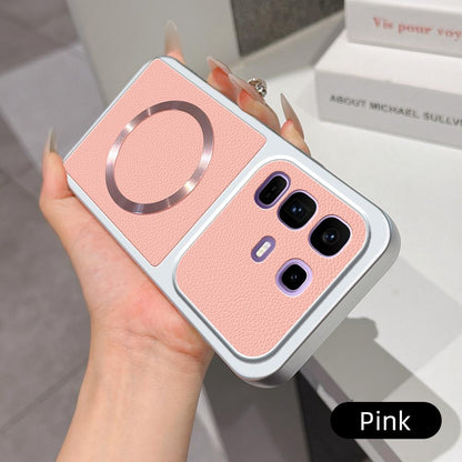 For Infinix Note 50 Pro+ 5G Lambskin Series Magnetic Skin Feel Phone Case(Pink)