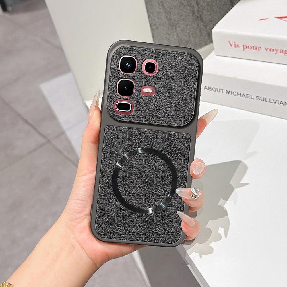For Infinix Note 50s 5G Lambskin Series Magnetic Skin Feel Phone Case(Black)