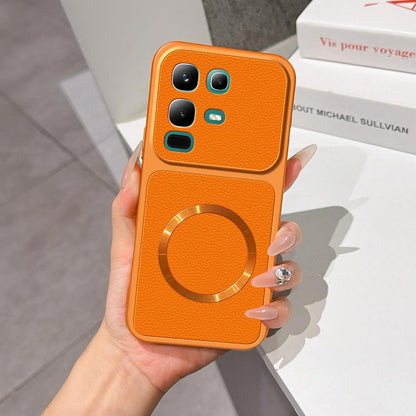 For Infinix Note 50x 5G Lambskin Series Magnetic Skin Feel Phone Case(Orange)