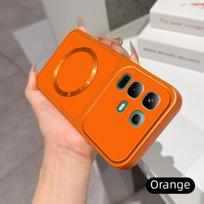 For Infinix Note 50x 5G Lambskin Series Magnetic Skin Feel Phone Case(Orange)