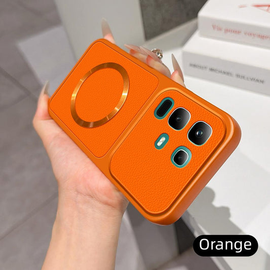 For Infinix Note 50x 5G Lambskin Series Magnetic Skin Feel Phone Case(Orange)