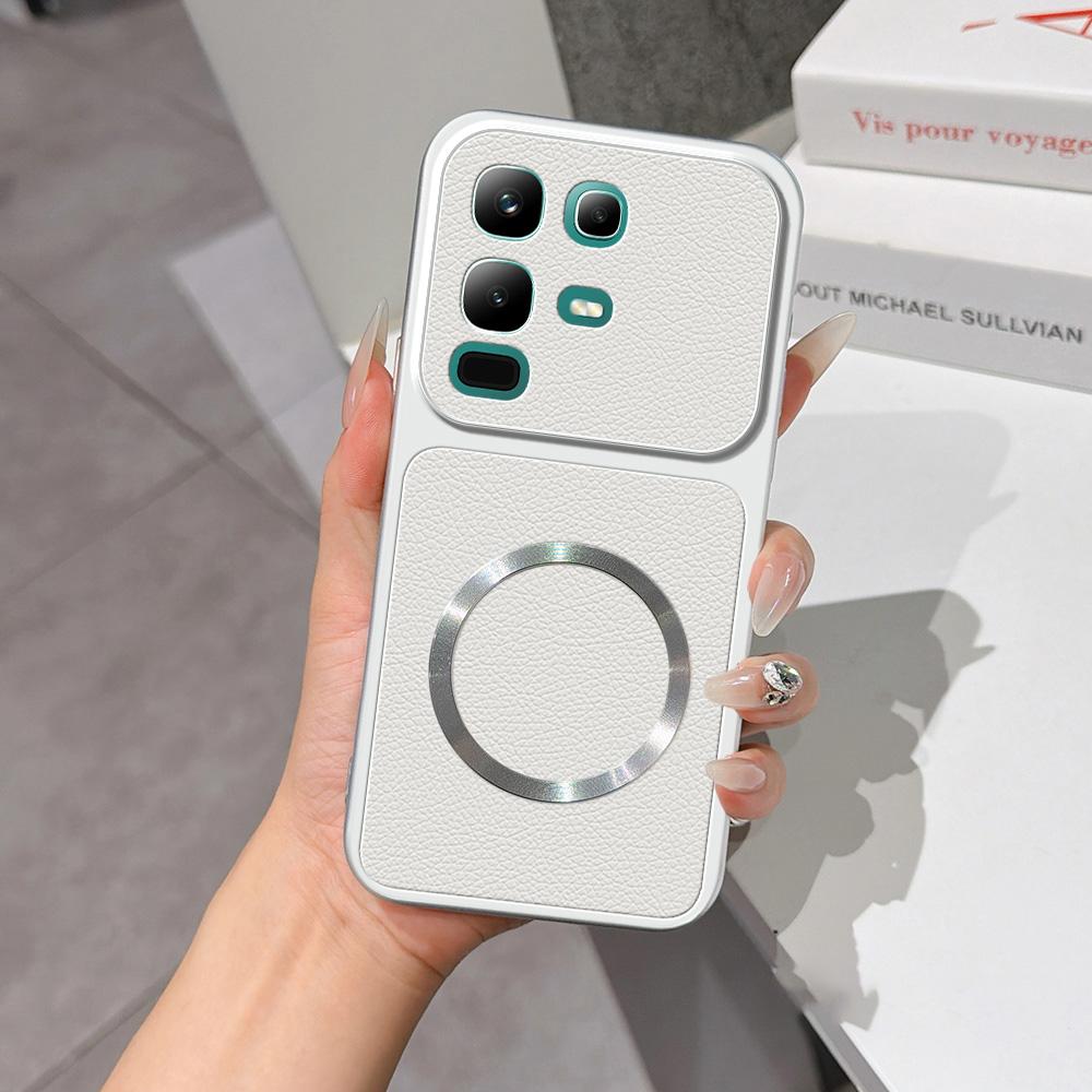 For Infinix Note 50x 5G Lambskin Series Magnetic Skin Feel Phone Case(Silver)