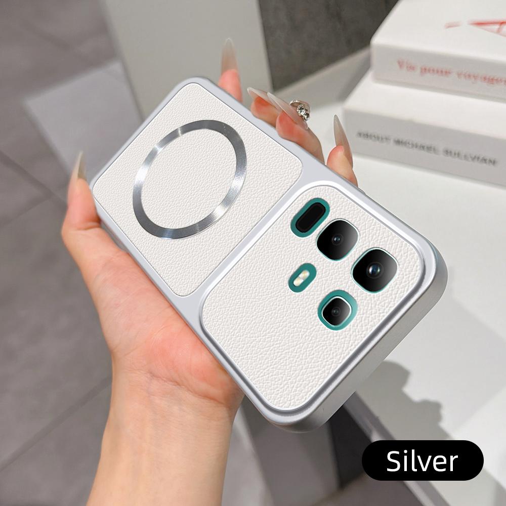 For Infinix Note 50x 5G Lambskin Series Magnetic Skin Feel Phone Case(Silver)