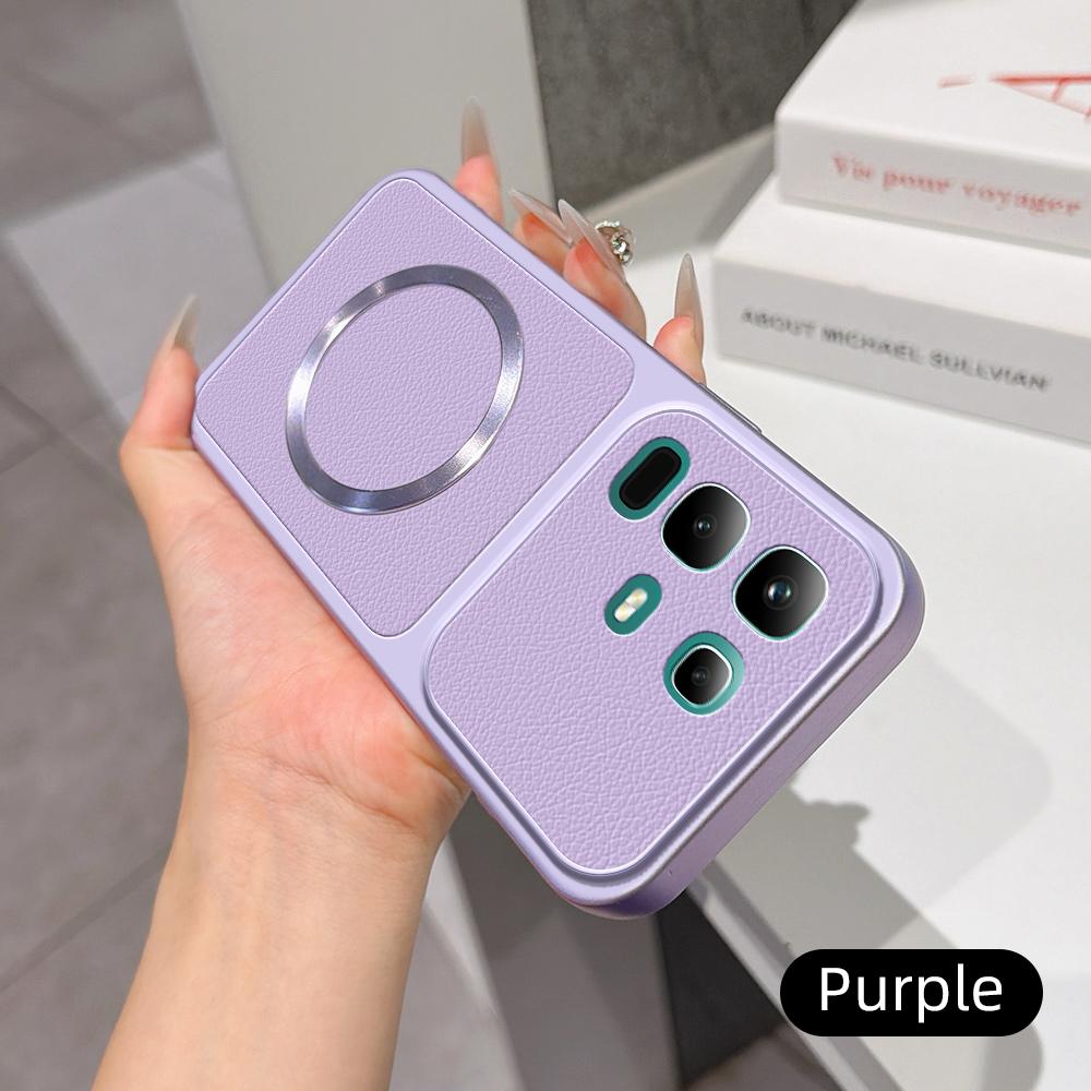 For Infinix Note 50x 5G Lambskin Series Magnetic Skin Feel Phone Case(Purple)