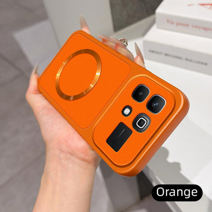 For Infinix Note 60 5G Lambskin Series Magnetic Skin Feel Phone Case(Orange)