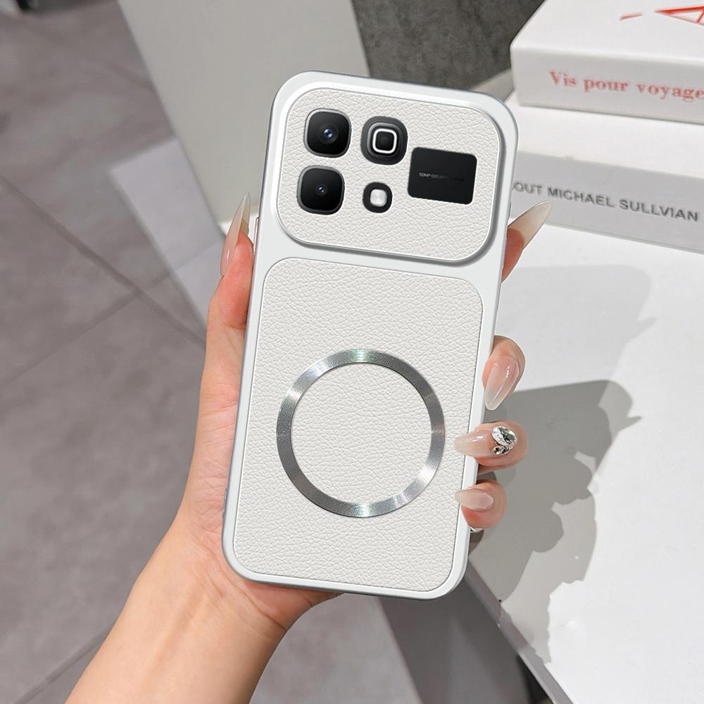 For Infinix Note 60 5G Lambskin Series Magnetic Skin Feel Phone Case(Silver)