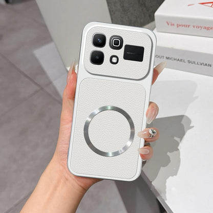 For Infinix Note 60 5G Lambskin Series Magnetic Skin Feel Phone Case(Silver)