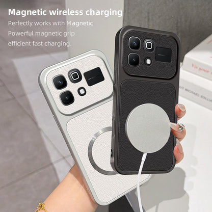 For Infinix Note 60 5G Lambskin Series Magnetic Skin Feel Phone Case(Silver)