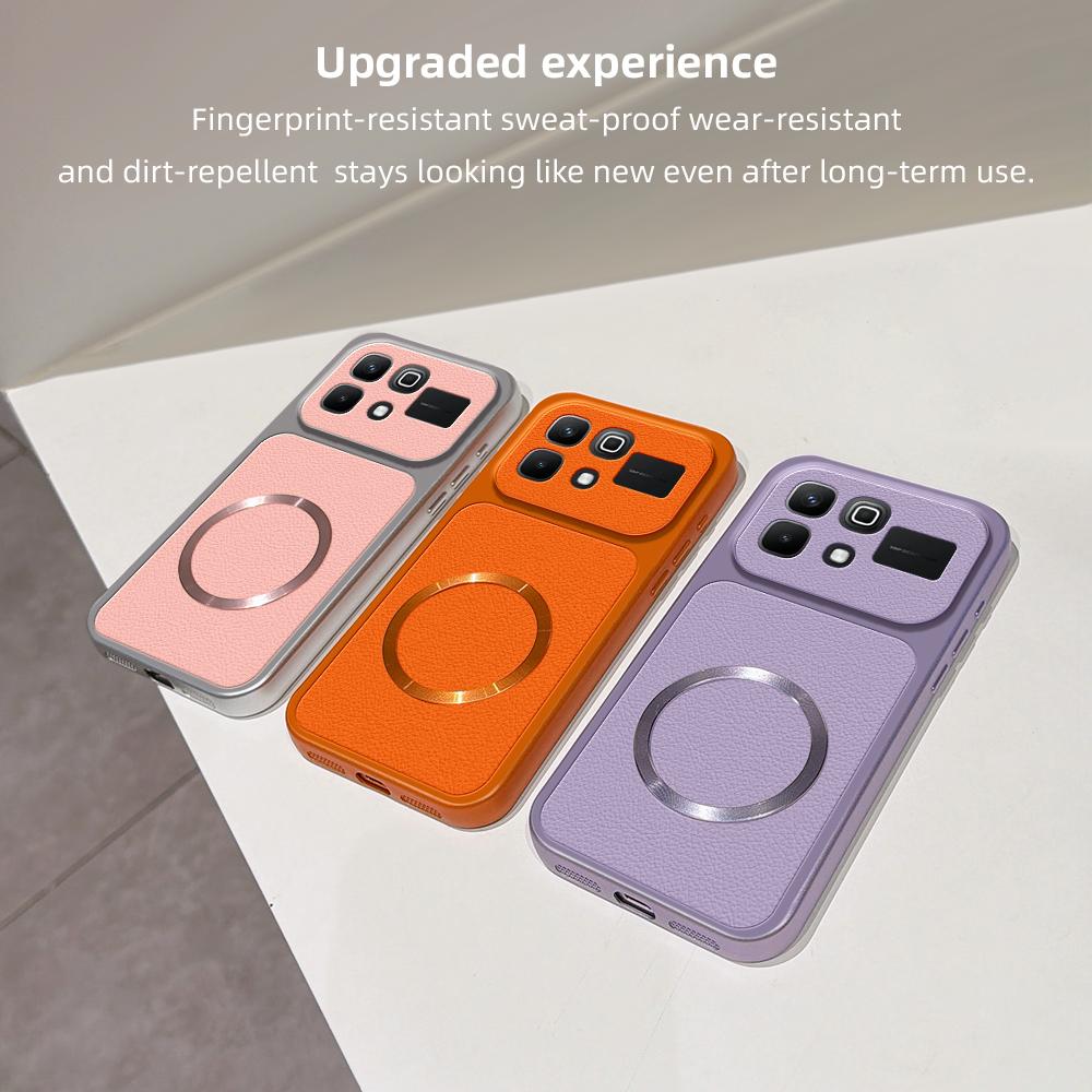 For Infinix Note 60 5G Lambskin Series Magnetic Skin Feel Phone Case(Silver)