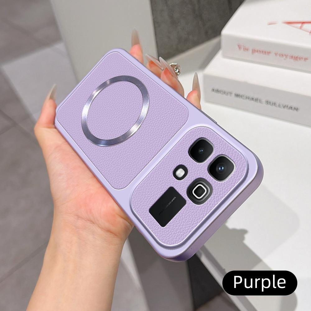 For Infinix Note 60 5G Lambskin Series Magnetic Skin Feel Phone Case(Purple)