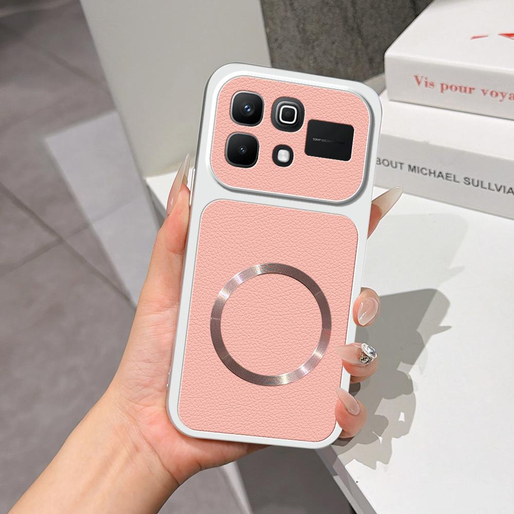For Infinix Note 60 5G Lambskin Series Magnetic Skin Feel Phone Case(Pink)