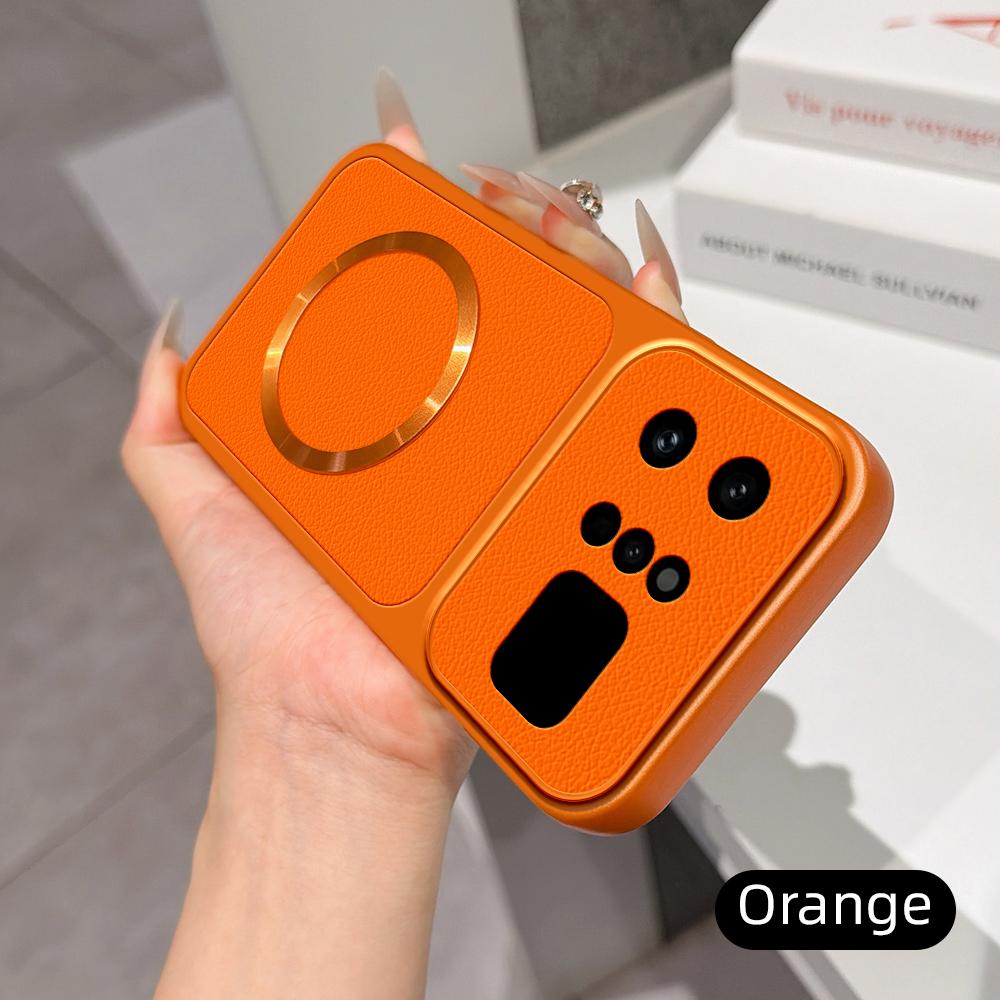 For Infinix Note 60 Ultra 5G Lambskin Series Magnetic Skin Feel Phone Case(Orange)