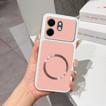 For Infinix Smart 9 Lambskin Series Magnetic Skin Feel Phone Case(Pink)