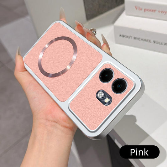 For Infinix Smart 9 Lambskin Series Magnetic Skin Feel Phone Case(Pink)