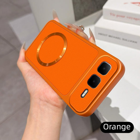 For Infinix Smart 10 Plus 4G Lambskin Series Magnetic Skin Feel Phone Case(Orange)