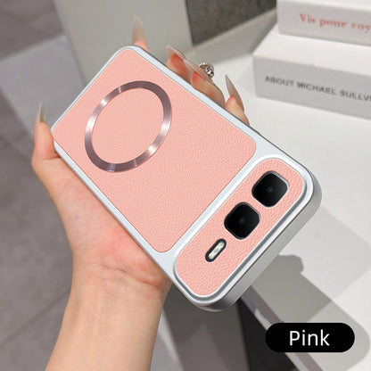 For Infinix Smart 10 Plus 4G Lambskin Series Magnetic Skin Feel Phone Case(Pink)