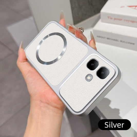 For Infinix Smart 20 4G Lambskin Series Magnetic Skin Feel Phone Case(Silver)