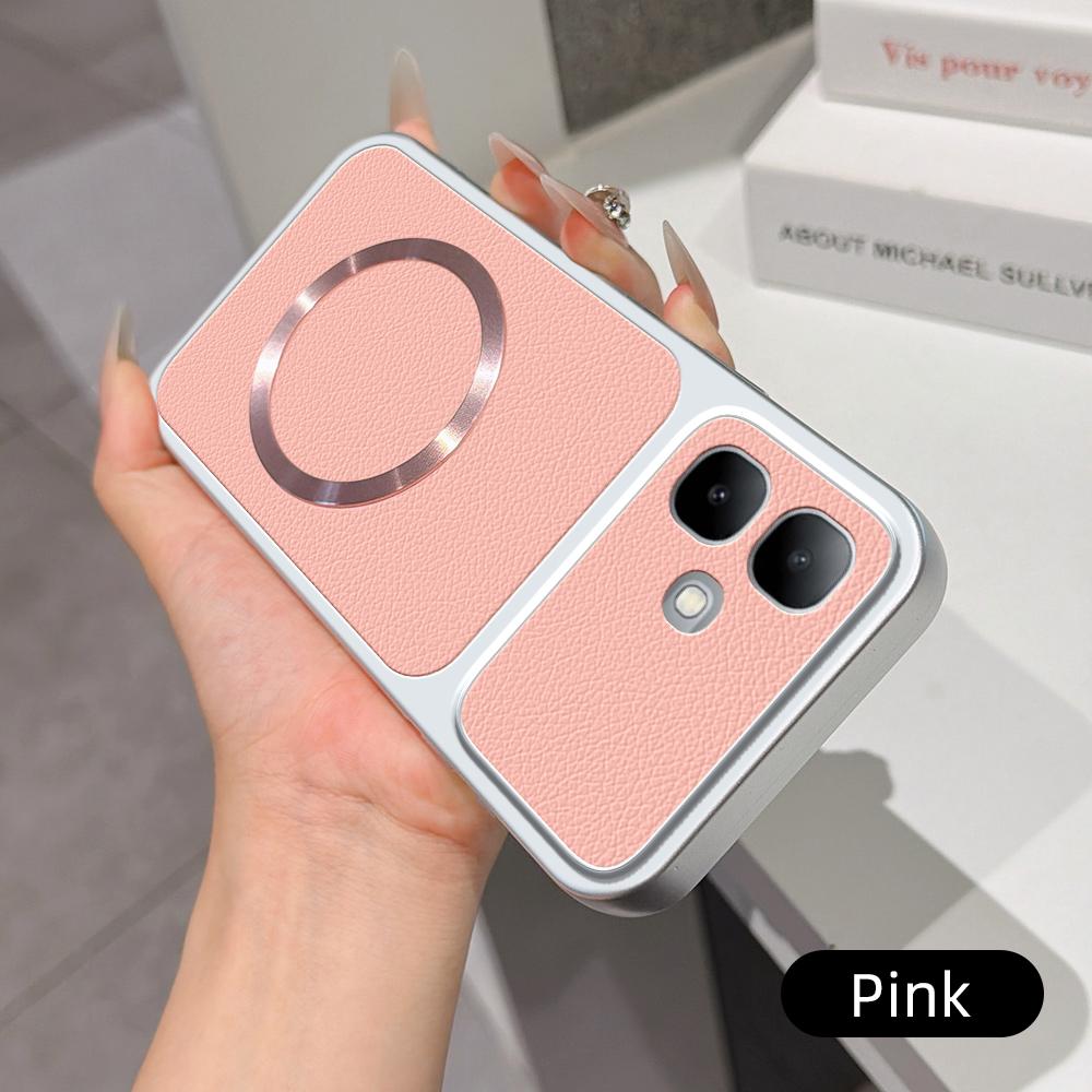 For Infinix Smart 20 4G Lambskin Series Magnetic Skin Feel Phone Case(Pink)