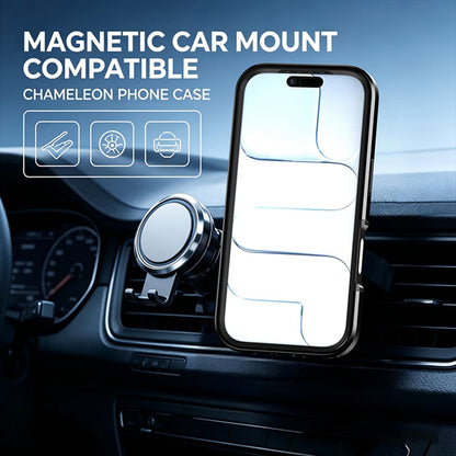 For iPhone 17 Silicone Magnetic Anti-drop Protective Phone Case with 360 Rotating Holder(Black)