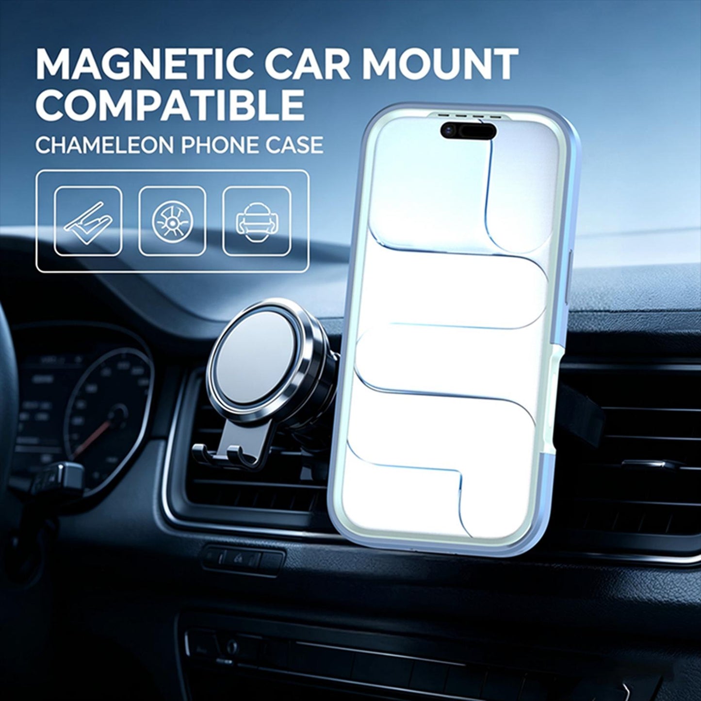 For iPhone 17 Silicone Magnetic Anti-drop Protective Phone Case with 360 Rotating Holder(Light Blue)
