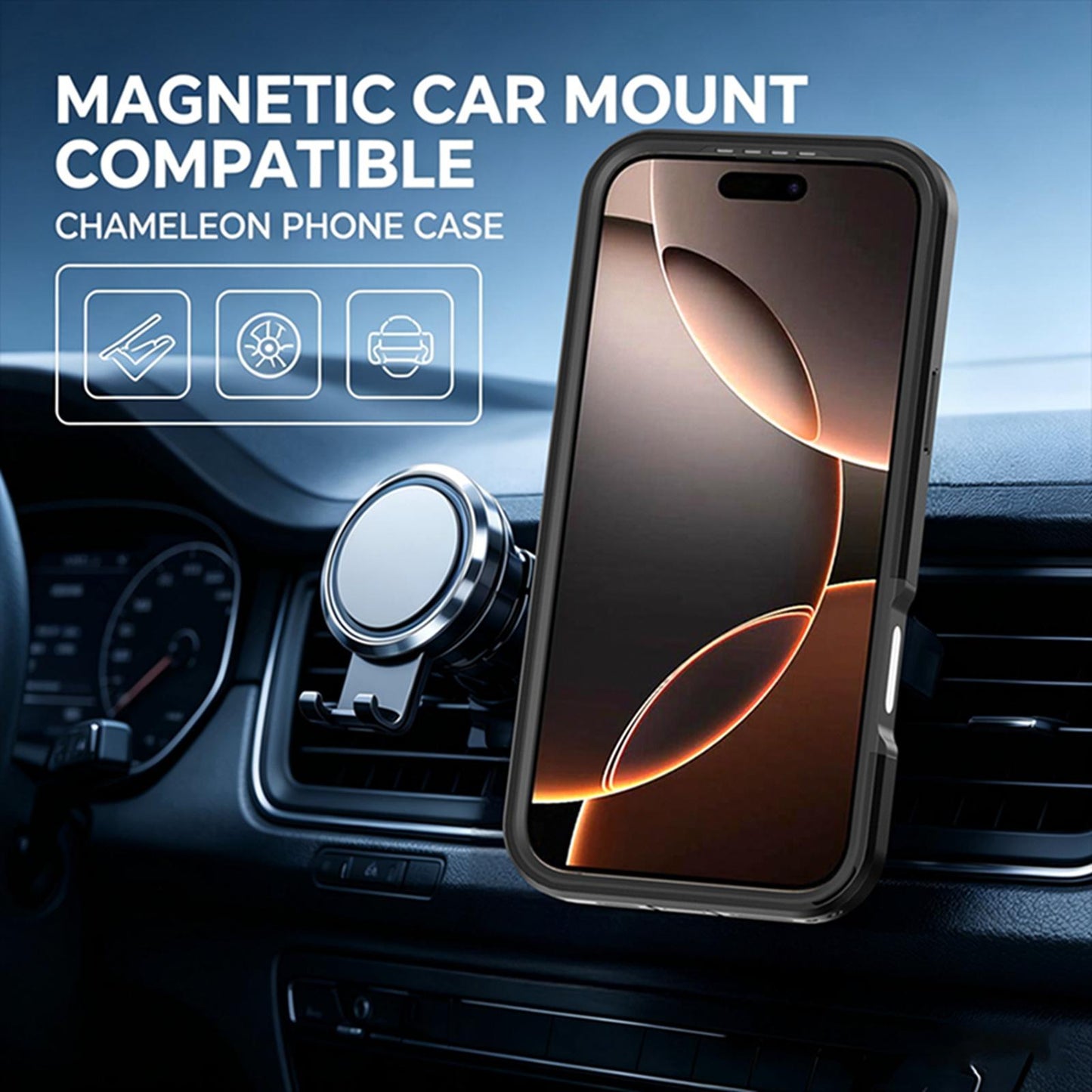 For iPhone 16 Pro Max Silicone Magnetic Anti-drop Protective Phone Case with 360 Rotating Holder(Black)