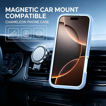 For iPhone 16 Pro Max Silicone Magnetic Anti-drop Protective Phone Case with 360 Rotating Holder(Light Blue)