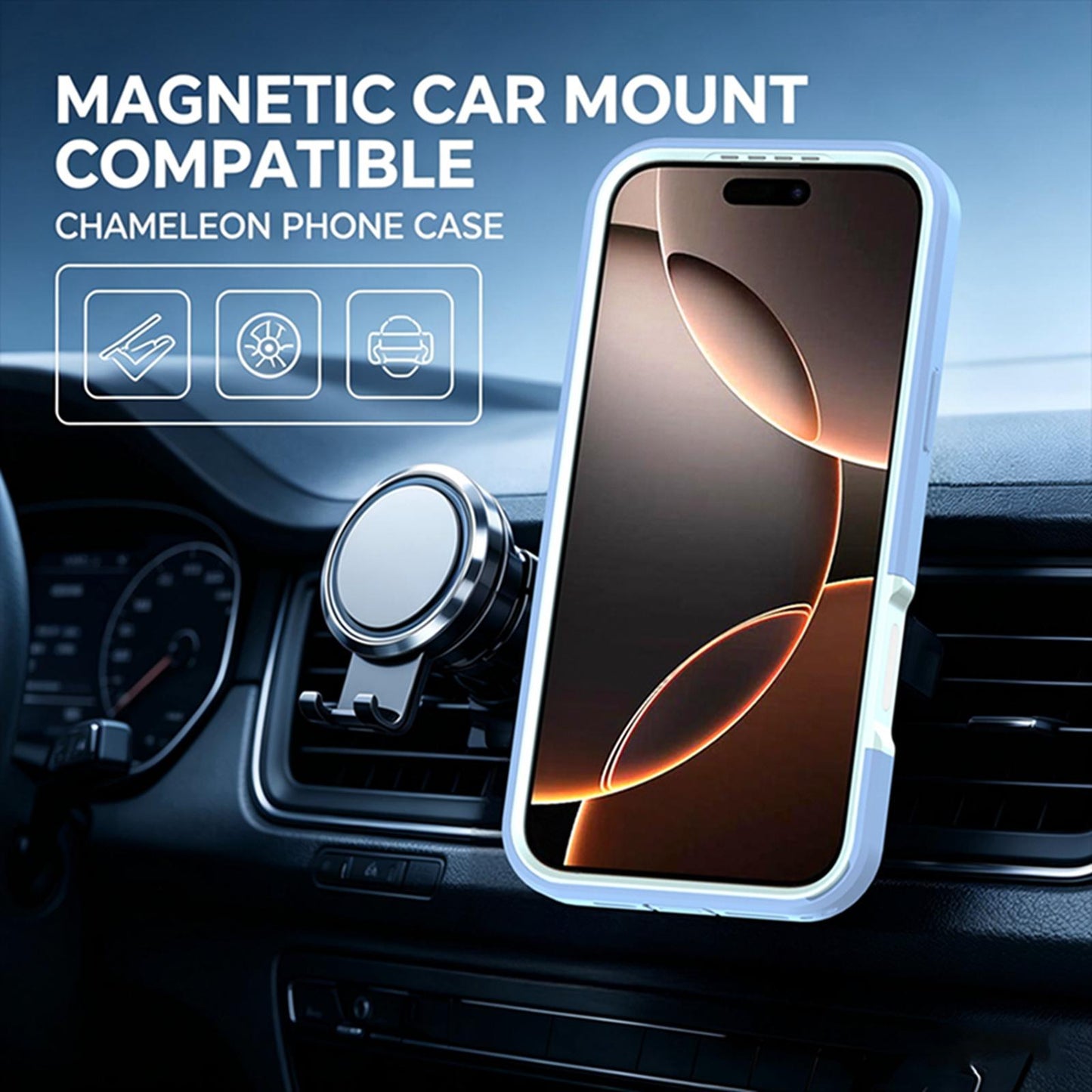 For iPhone 16 Pro Silicone Magnetic Anti-drop Protective Phone Case with 360 Rotating Holder(Light Blue)