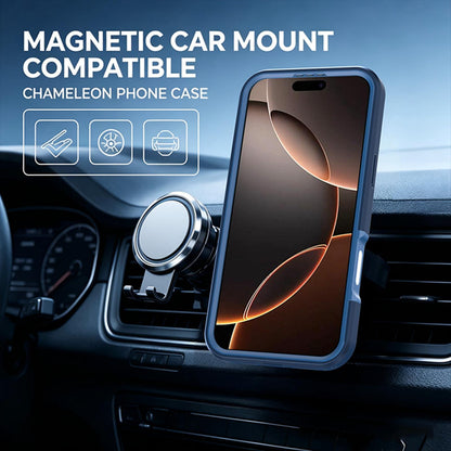 For iPhone 16 Silicone Magnetic Anti-drop Protective Phone Case with 360 Rotating Holder(Blue)